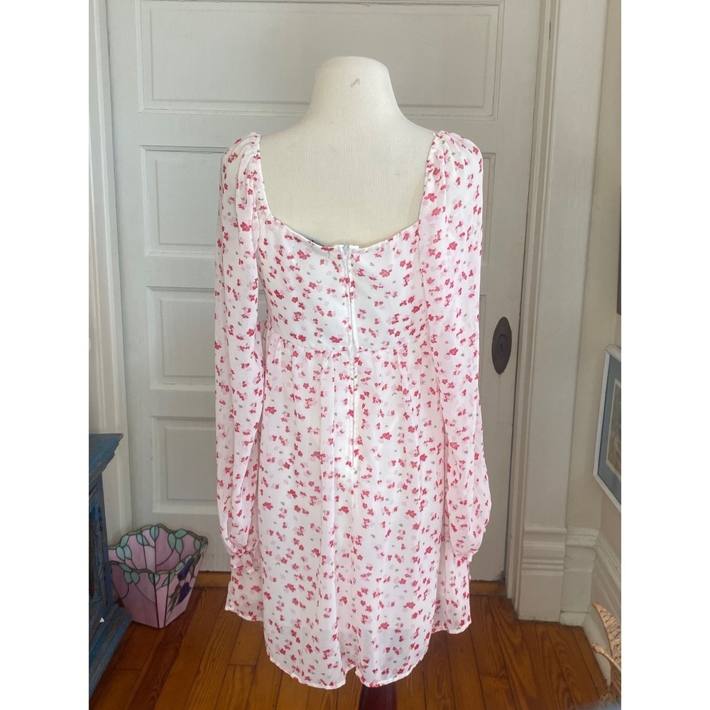 Trixxi dress Floral Empire Waist‎ Mini Sz M  Long Sleeve cottage core boho - Picture 9 of 10